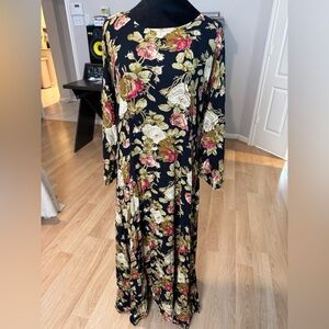 RABBIT RABBIT RABBIT VINTAGE Y2K Floral Grunge Whimsigoth Maxi Dress VGVC